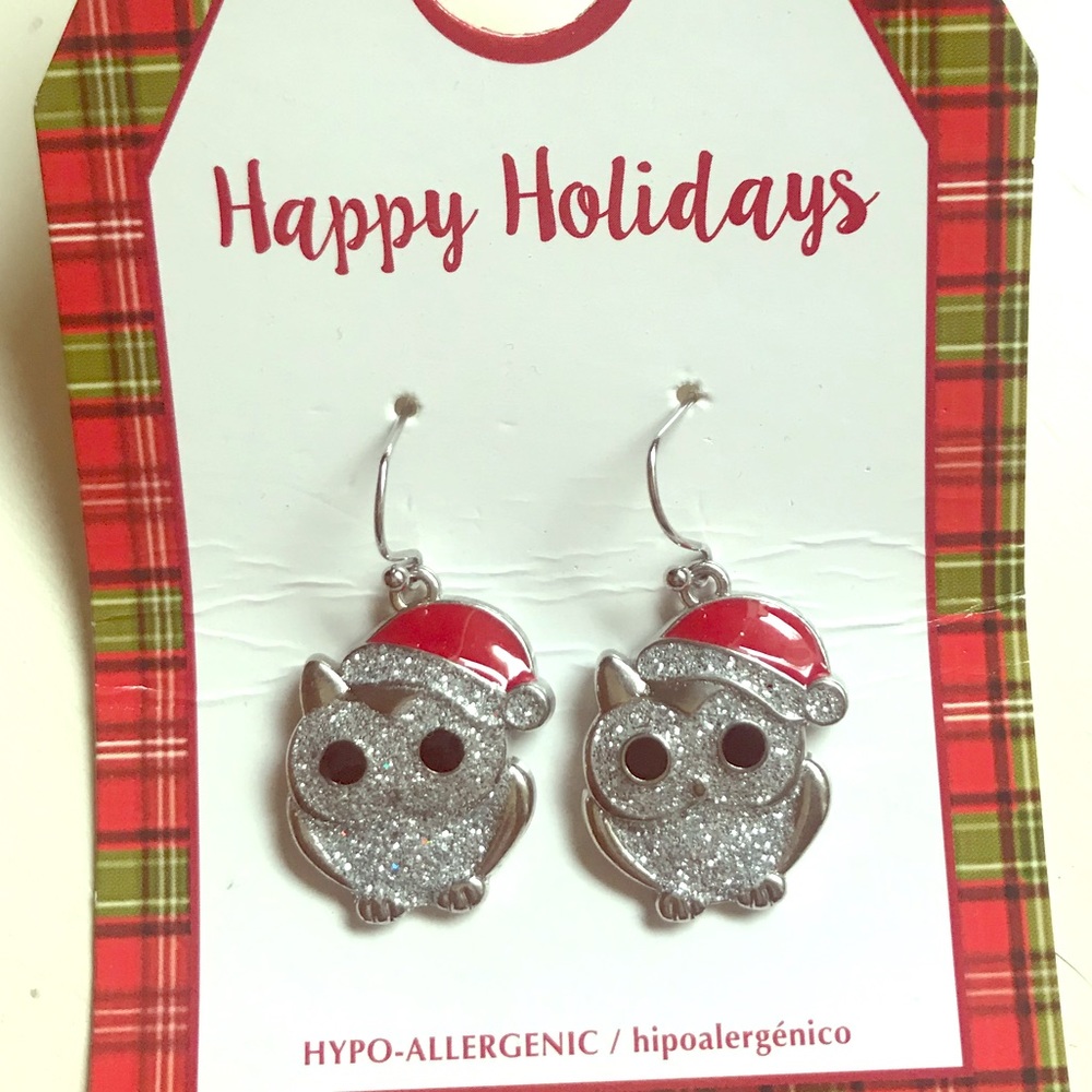 Cute holiday owl earrings